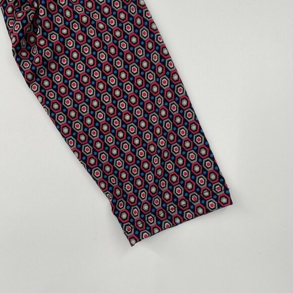 Christine V Women's V-Neck Wrap Dress Mini Printed Geometric Pattern sz M - Picture 4 of 6